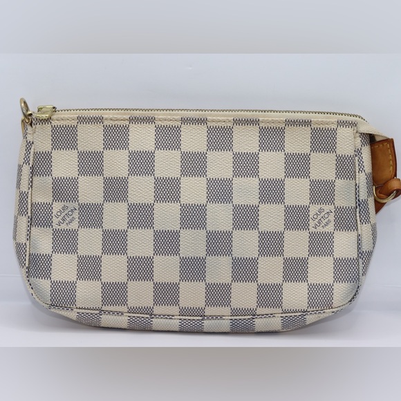 LOUIS VUITTON WHITE DAMIER AZUR POCHETTE ACCESSOIRES - Picture 4 of 15